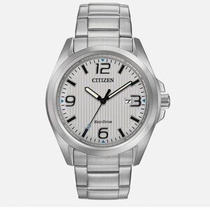 Citizen Eco-Drive 43mm Men's Chandler Silver Dial Bracelet Watch